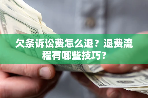 北京欠条诉讼费怎么退？退费流程有哪些技巧？